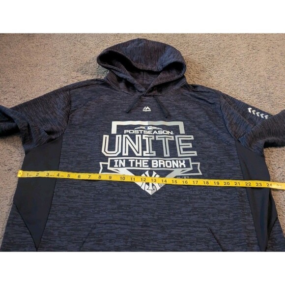 2018 Majestic New York Yankees Postseason Pullover Hoodie Sweatshirt Men's Large - Picture 5 of 7